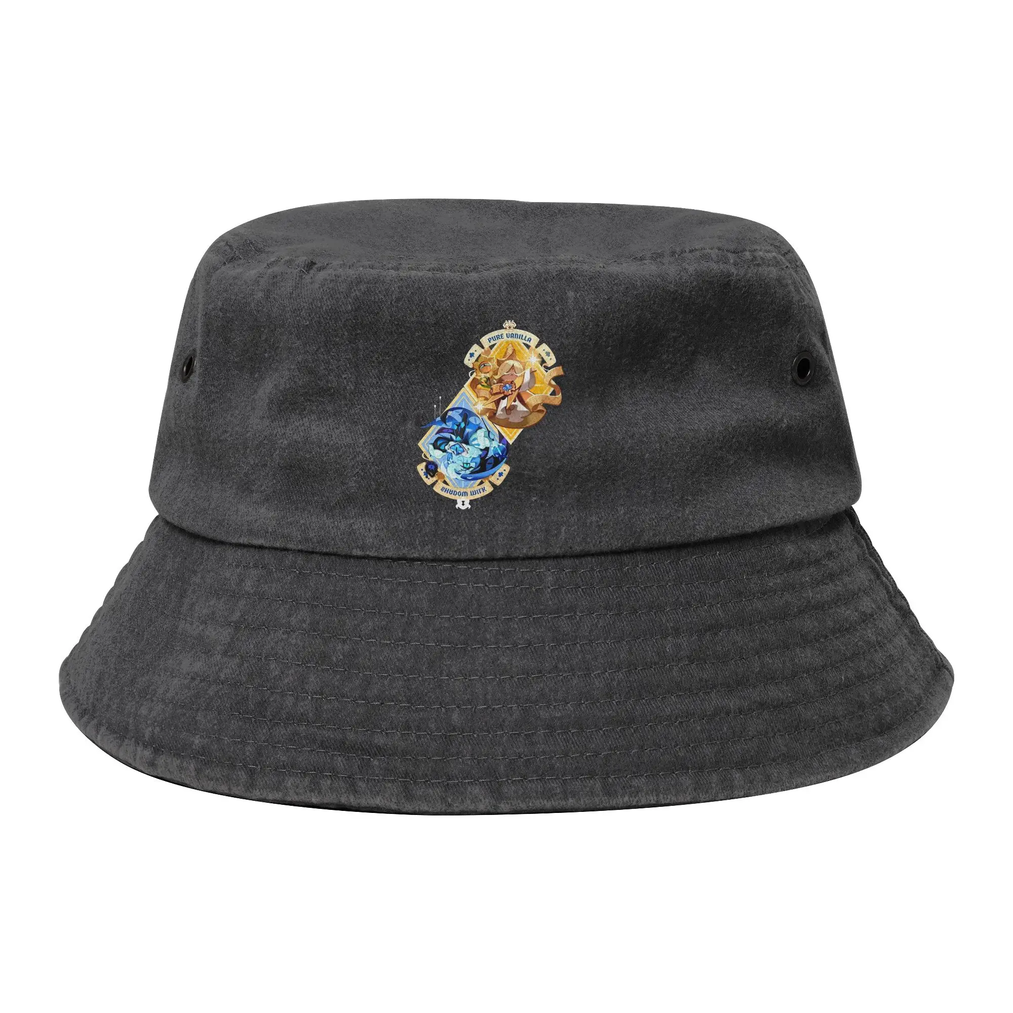 pure vanilla & shadow milk Bucket Hat Unisex Outdoor Cookie Run Kingdom Distressed Denim Fishing Hats Beach Panama Hat