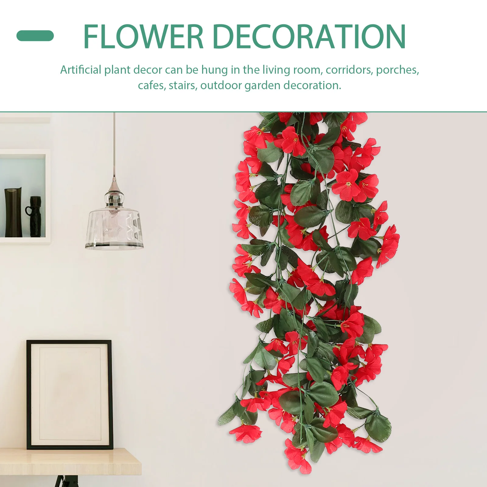 

2pcs Simulated Silk Flower Wisteria Rose Hanging Artificial Greenery Vine Fake Garland For Wedding Home Garden Office Wall