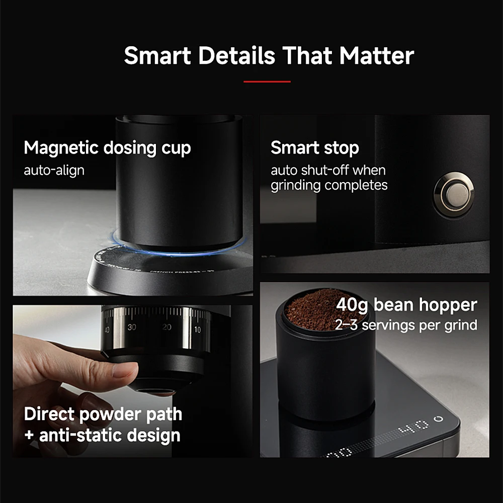 zeroHero Mechanic E-Grinder Electric Coffee Burr Grinder Precision Adjustable for Espresso Pour Over Drip Coffee & Barista Tools