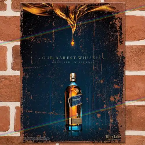 Letreros Metálicos JOHNNIE WALKER para Decoración de Paredes, Bodegas, Bares, Letrero Vintage de Whisky de Aluminio