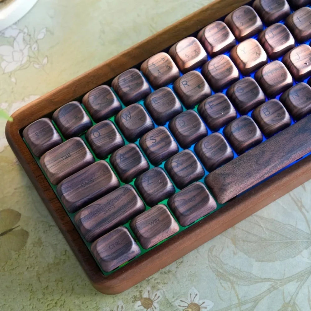 Walnut Wood Shell Mechanical Keyboard Wireless Tri-mode RGB Custom Keyboard Long Battery Life Hot Swap Office Pc Accessories