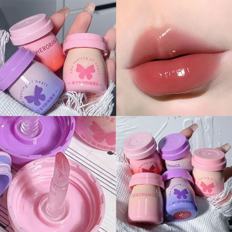 Milk Bottle Lip Frozen Water Gloss Mirror Face Lip Frozen Through Not Easy to Stain Cup Women's Lipstick