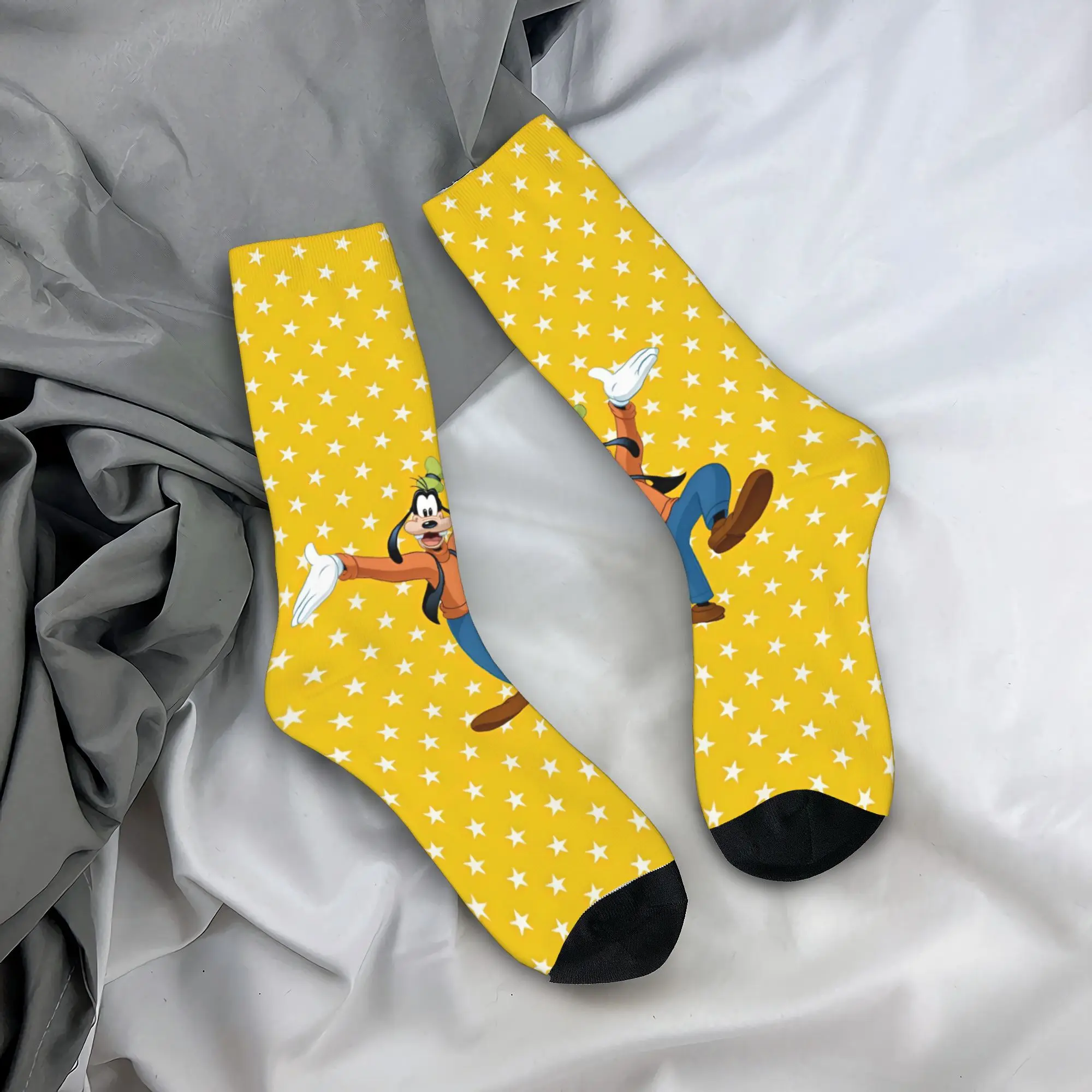 Goofy Goof Cartoon Cute Socks Men's Women's Polyester Fashion Mickey Mouse Friend Socks Novelty Middle Tube Socks Gifts Stocking