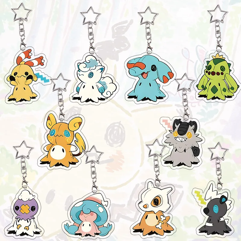 

Diy Mimikyu Pikachu Cubone Acrylic Keychain Anime Pendant Student Backpack Keyring Accessories Kawaii Versatile Birthday Gift
