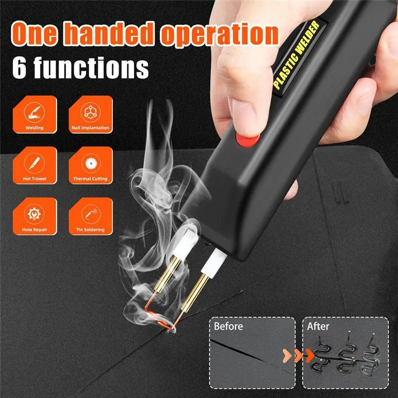 AB11-Cordless Plastic Welder Machine Plastic Welding Kit With Battery 4 Types Wave Staples LED Indicator For Car Bumper Crack