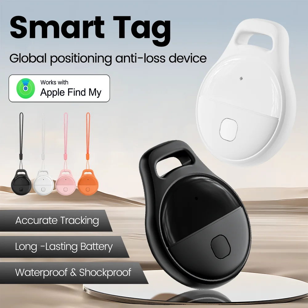 iOS Smart Location Tag Anti-Lost GPS Tracker Bluetooth Locator For Pet Cat Kids Car Key Wallet Compatible With Apple Find My App