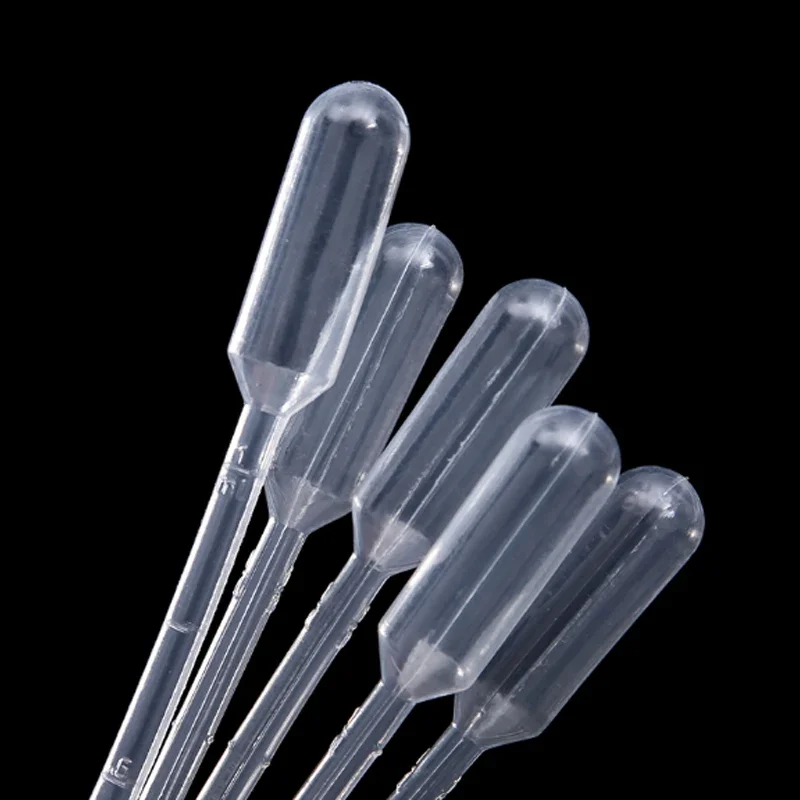 100/200/300/500/1000pcs Laboratory Clear 3ml Plastic Graduated Pipette, Plastic Dropper, Disposable Pasteurized Pipette