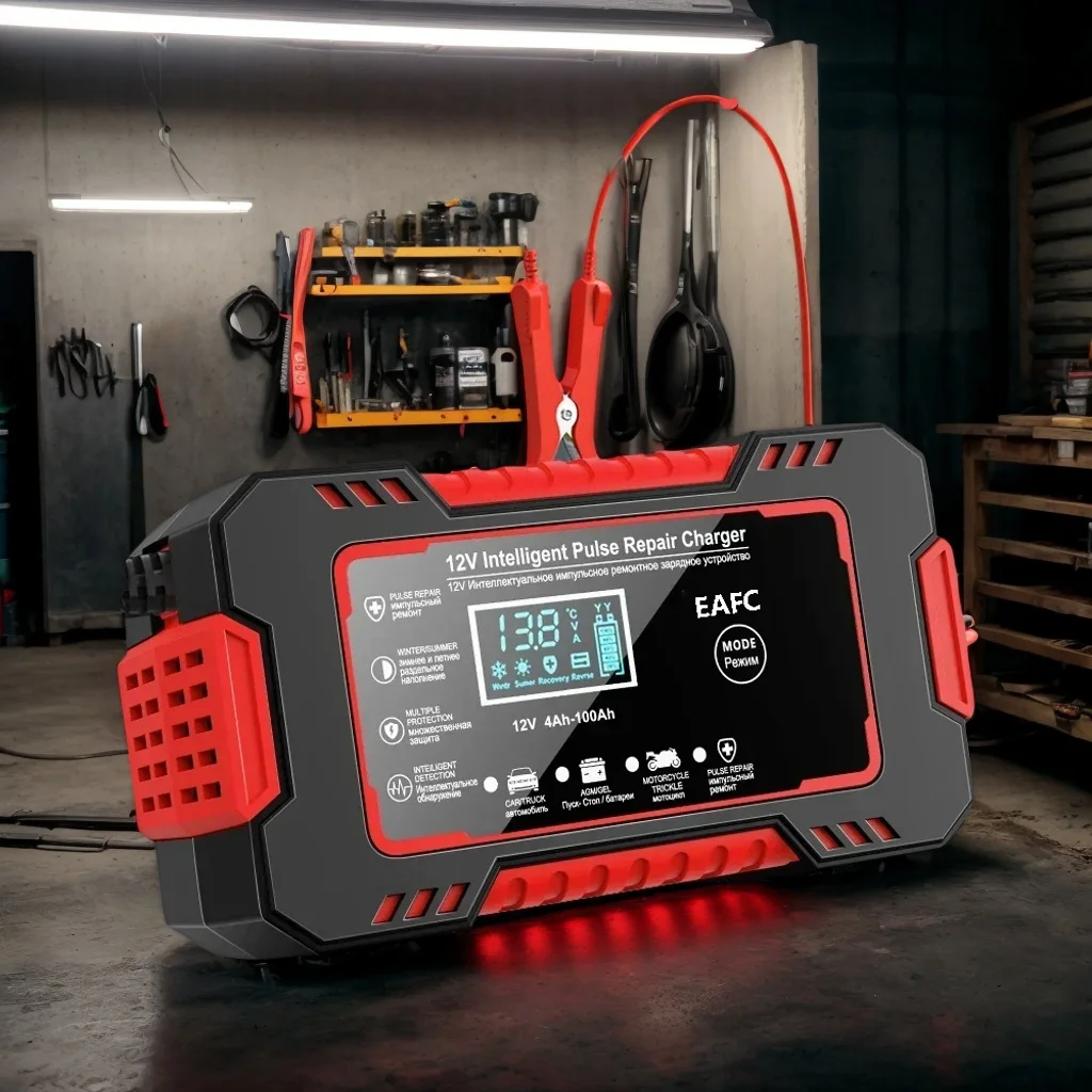 

Умное автомобильное зарядное устройство 12 В, 6 А — AGM/GEL/свинцово-кислотный импульсный ремонт с ЖК-дисплеем для автомобилей и мотоциклов