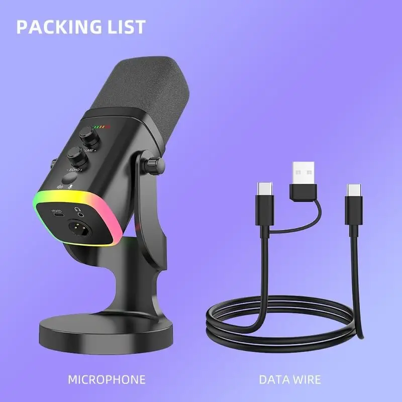 

Professional-grade recording microphone with 48 kHz sampling rate, signal-to-noise ratio, and wide frequency response. St