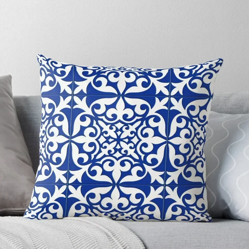 

Moroccan tile - cobalt blue Throw Pillow Luxury Cushion Cover Pillow Cases Decorative Luxury Room Decorative Cushions pillow