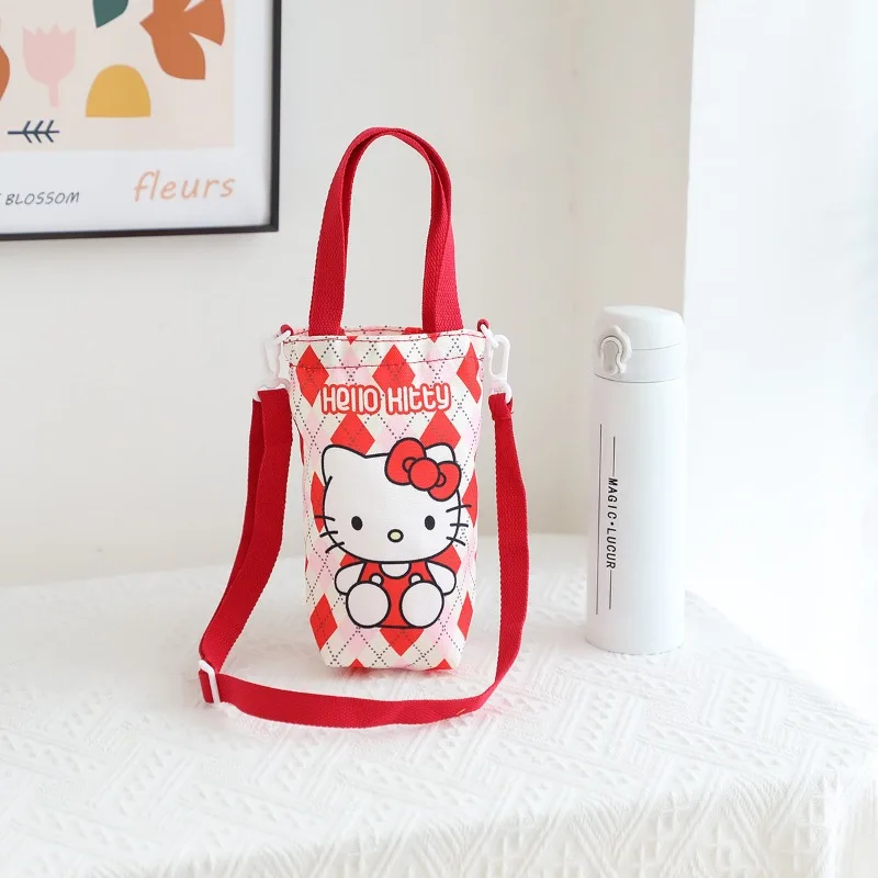 Sanrio My Melody borsa per bottiglia d\'acqua personaggio Anime Hello Kitty Kuromi Cinnamoroll borsa per tazza in tela borsa regalo giocattolo per