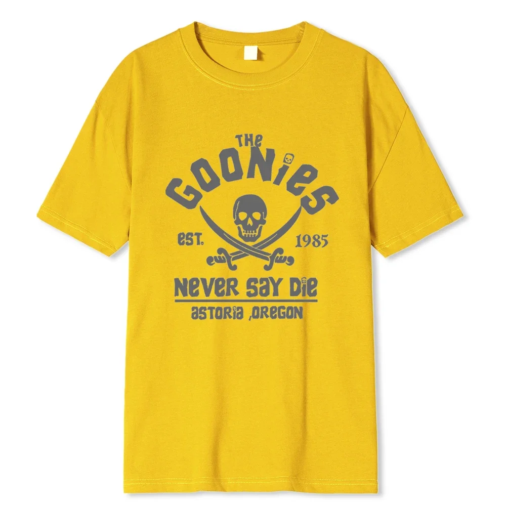 The Goonies Never Say Die تي شيرت ملابس مضحكة بأكمام قصيرة ورقبة دائرية تي شيرت للكبار تي شيرت قابل للتنفس