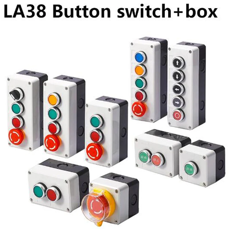 

NEW Button switch control box plastic hand-held self starting button waterproof box electrical industrial emergency stop switch