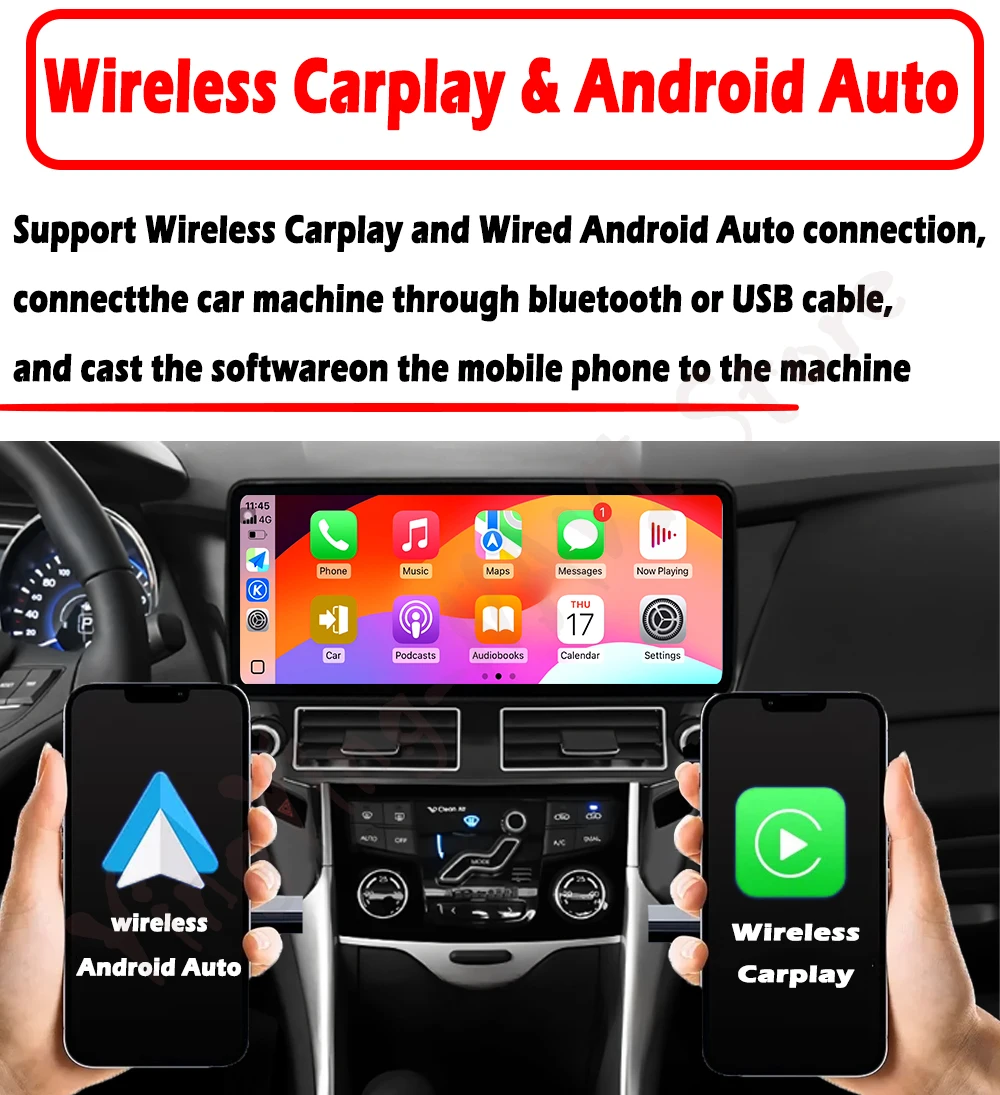 مشغل وسائط متعددة للسيارة Carplay اللاسلكي لـ Frontlander 2022 Corolla 2019-2021 Levin 2019 Asian 2021 Android 15 مروحة تبريد GPS