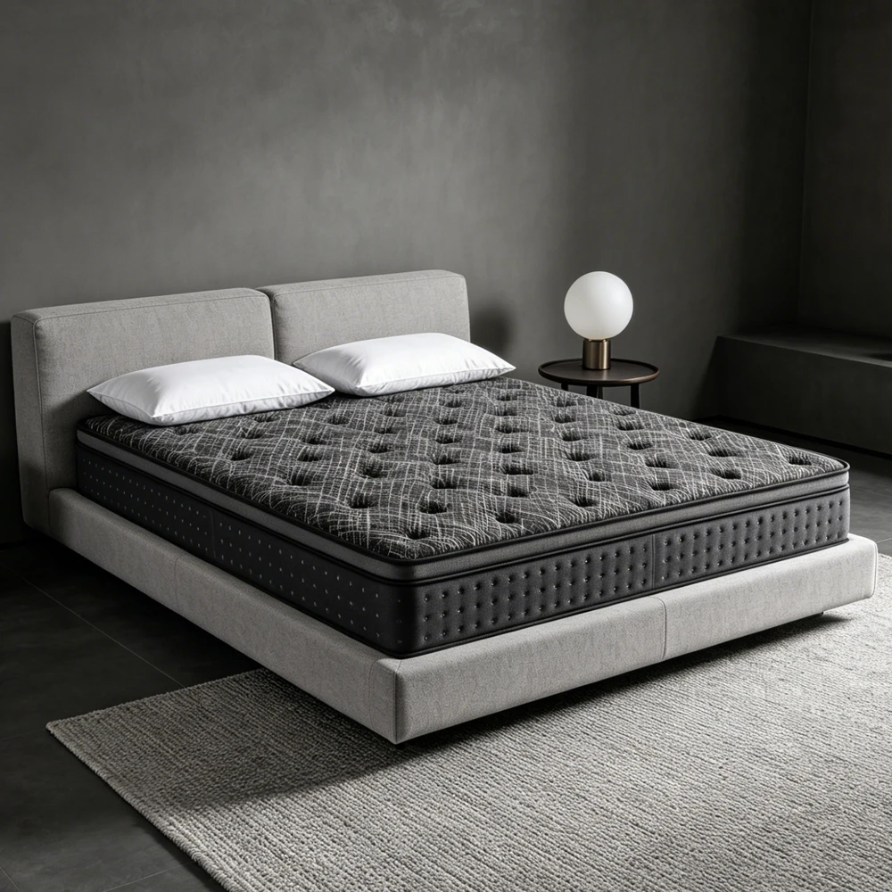 Orthopedic Pocket Spring Hybrid Mattress Memory Foam Cooling Breathable Pressure Relief Hotel Mattress Compressed In A Box