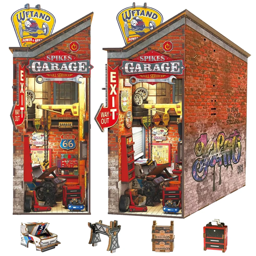 

Новый Ретро DIY деревянный книжный уголок фигурки миниатюрные наборы шипы гаражная книжная полка домашнее украшение для книг для взрослых подарки ручной работы