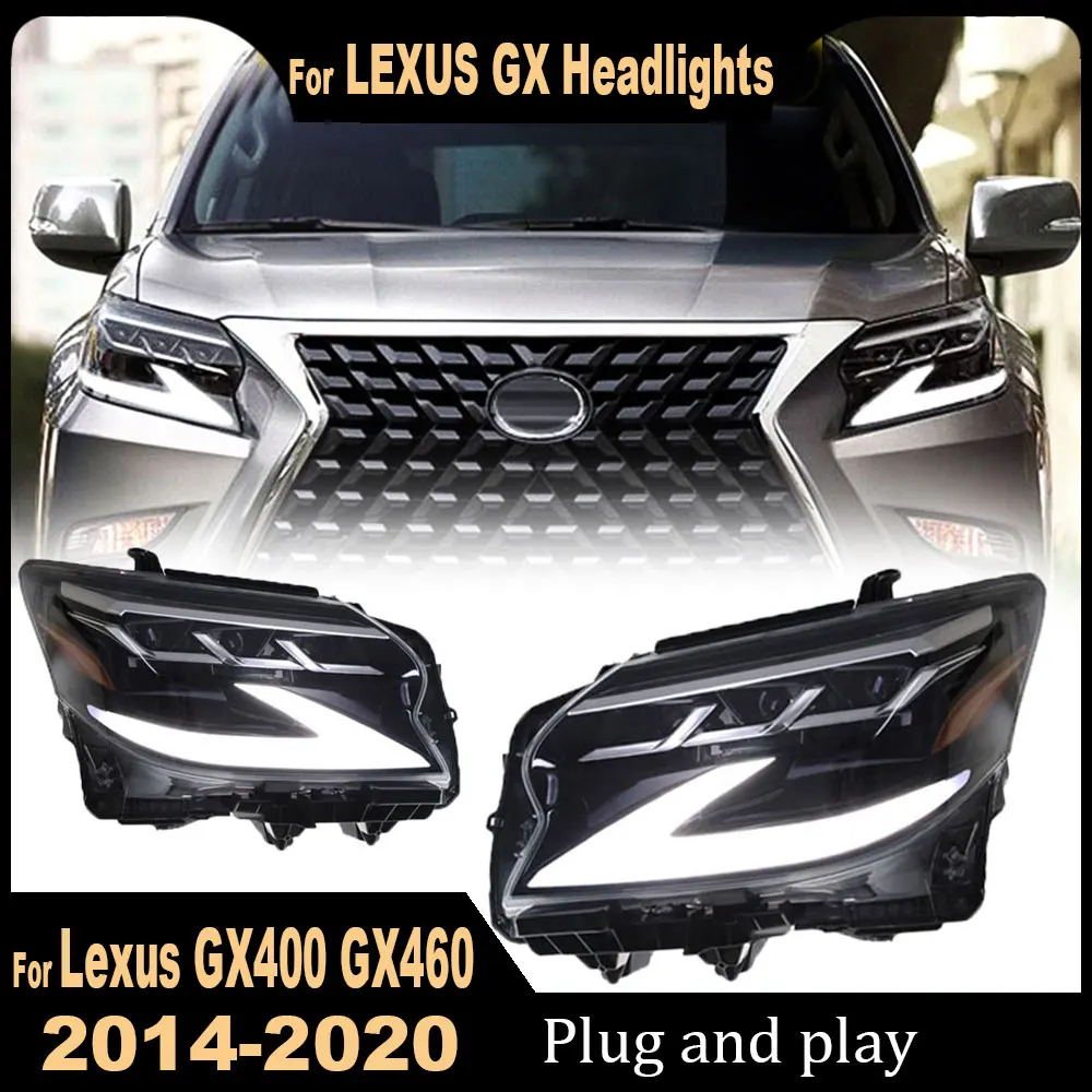 FULL LED Head Lamp for Lexus GX GX400 Headlight 2014-2020 Headlights GX460 DRL Turn Signal High Beam Angel Eye Projector Lens