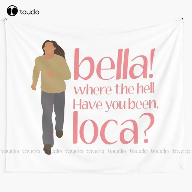 Nueva Bella, tapiz de Bella Where You Been Loca, tapiz verde, tapiz colgante de pared para sala de estar, dormitorio, decoración del hogar