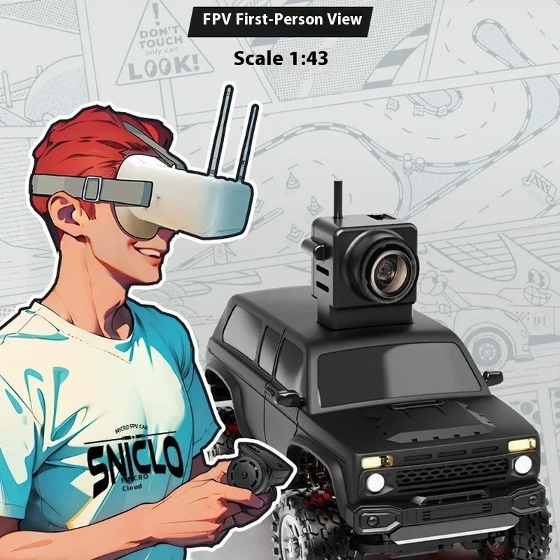 SNICLO Mini Simulatie Klimmen FPV Afstandsbediening Auto RC 4WD Verjaardag Desktop Speelgoed Terreinwagen Schoolstartcadeau Kinderen