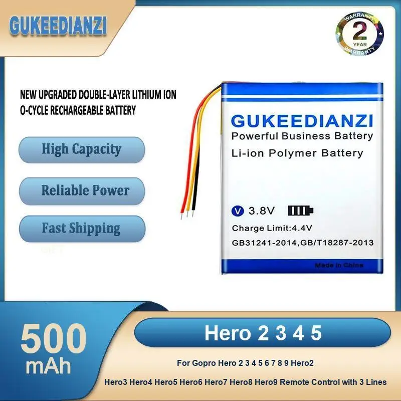 Аккумулятор для камеры Gopro Hero 2 3+ 4 5 6 7 8 9 10 11 12 Hero+ HWBL 1 Plus PR-062334 CHDHA-301 AHDBT-401 AHDBT-501 Фото №4