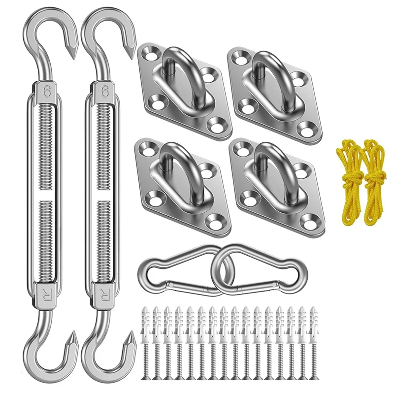 

A34R Shade Sail Hardware Kit: M6 Shade Sail Hardware Installation Kit For Courtyard Garden Swimming Pool (42 Pieces)