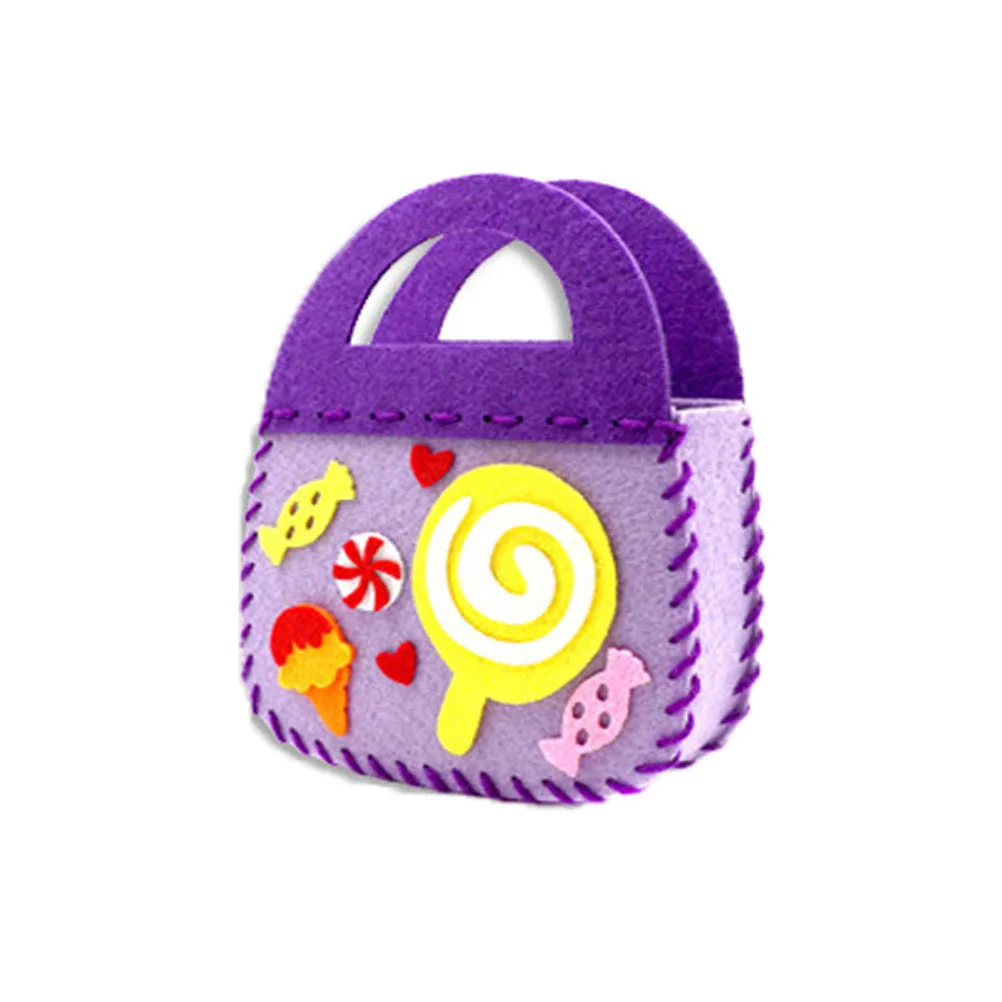 

6pcs DIY Nonwovens H bags Sewing Kit Cartoon Materials Lightweight Kids Craft Project Manual Classes Parent Child