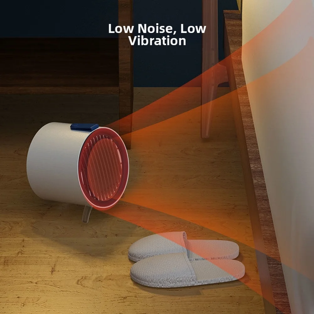 500W Portable Mini Space Heater Fan Desktop Personal Warmer Quiet Low Noise with Overheat Auto Shut Off for Small Room Heating