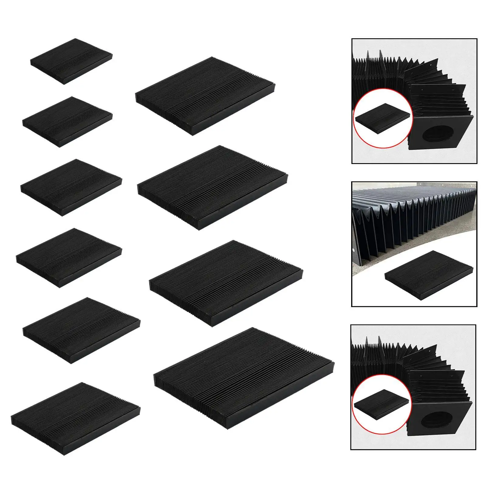 CNC Machine Accordion Cover Foldable Dustproof Stretch Length 1.5 M Smooth Texture Protection Cover