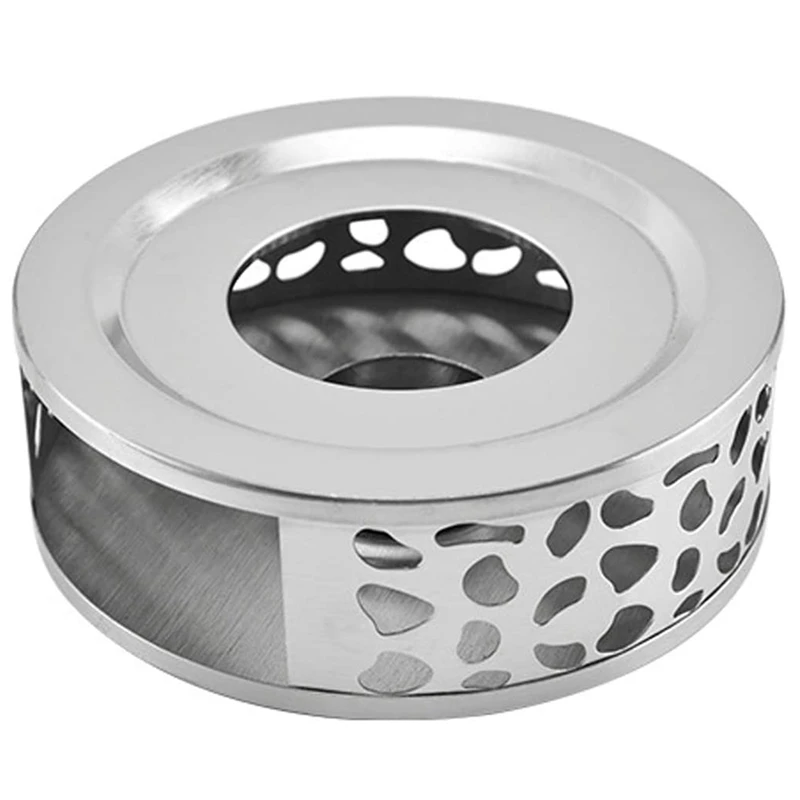 AA83 Tea Warmer Coffee Warmer Made Of Stainless Steel with Tealight Holder Tea Base Hollow Carved Design Heater Coffee Warmer