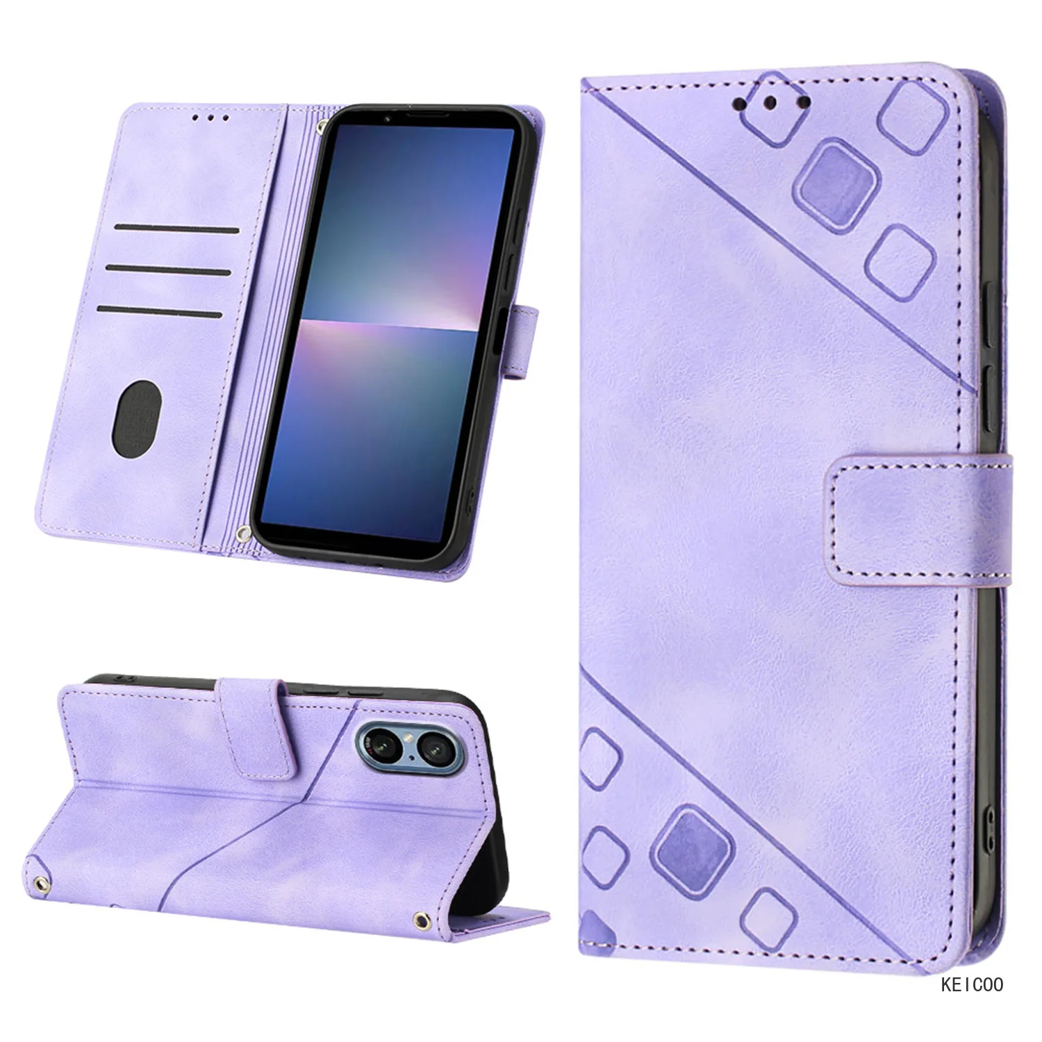 Flip Cover Full Body Protective Shell for Sony Xperia 1 5 10 IV V 2023 Phone Cover Pluggable Card Wallet Clip Phone Case