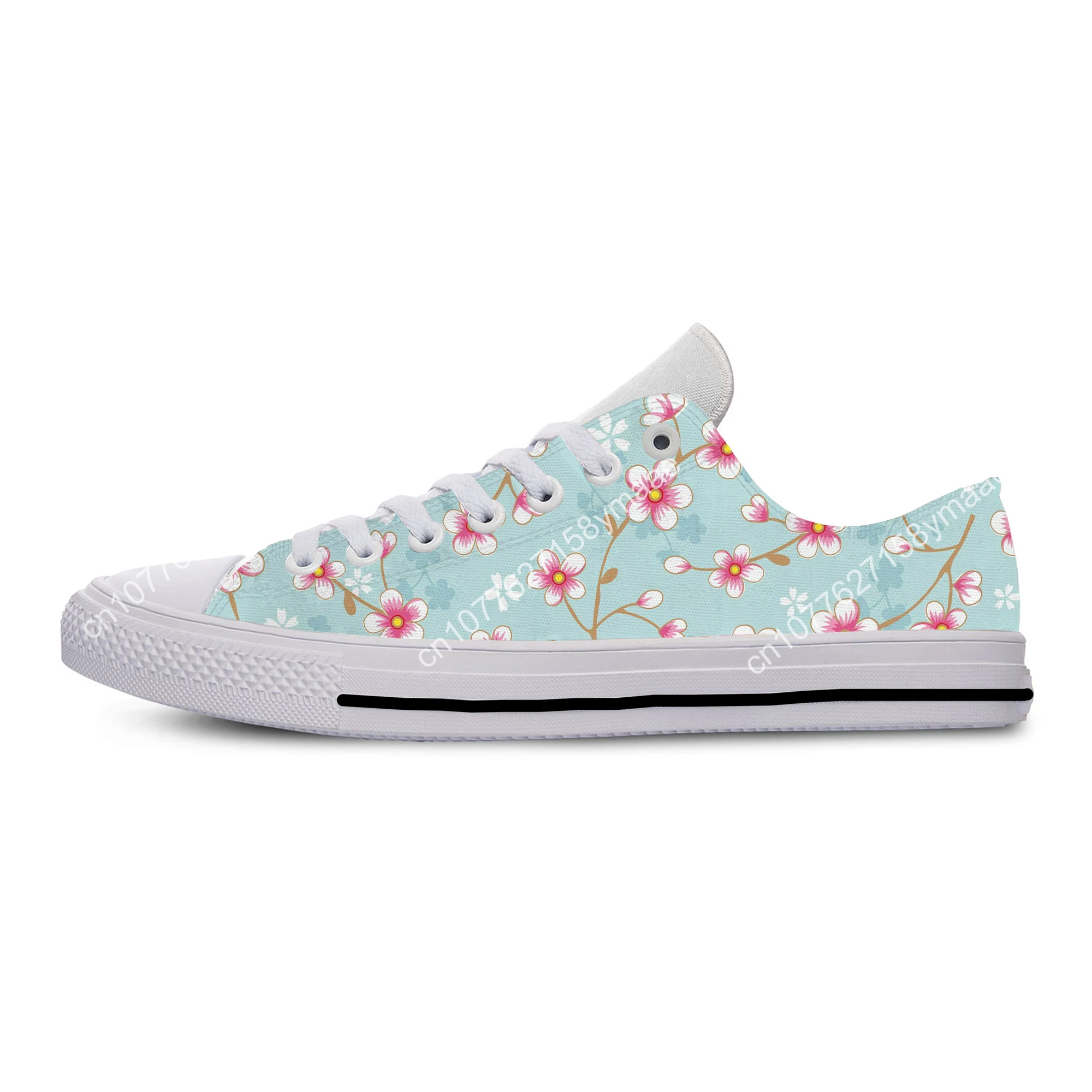 Hot Cherry Blossom Sakura Harajuku New Arrive Fashion Lightweight Classic Flat Canvas Shoes Men Women Casual Breathable Sneakers