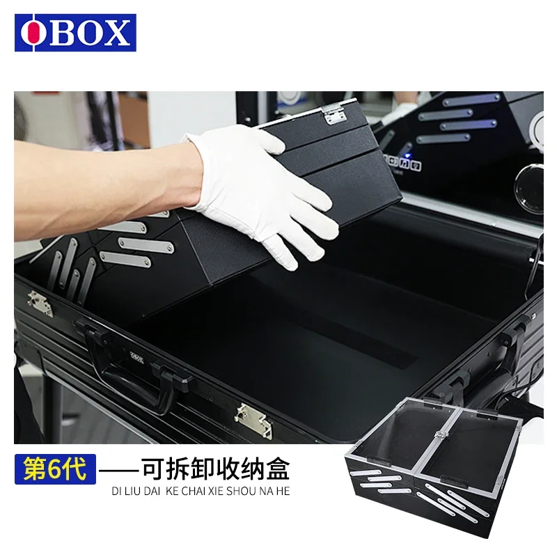 Professional makeup box suitcase makeup artist dedicated luggage case 20-inch mirror with lights and makeup box PC box.