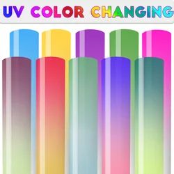 30x100cm UV Color Change PU Heat Transfer Vinyl Sunlight-Sensing HTV Iron on Vinyl Pattern T-Shirt For cut Silhouette Cameo