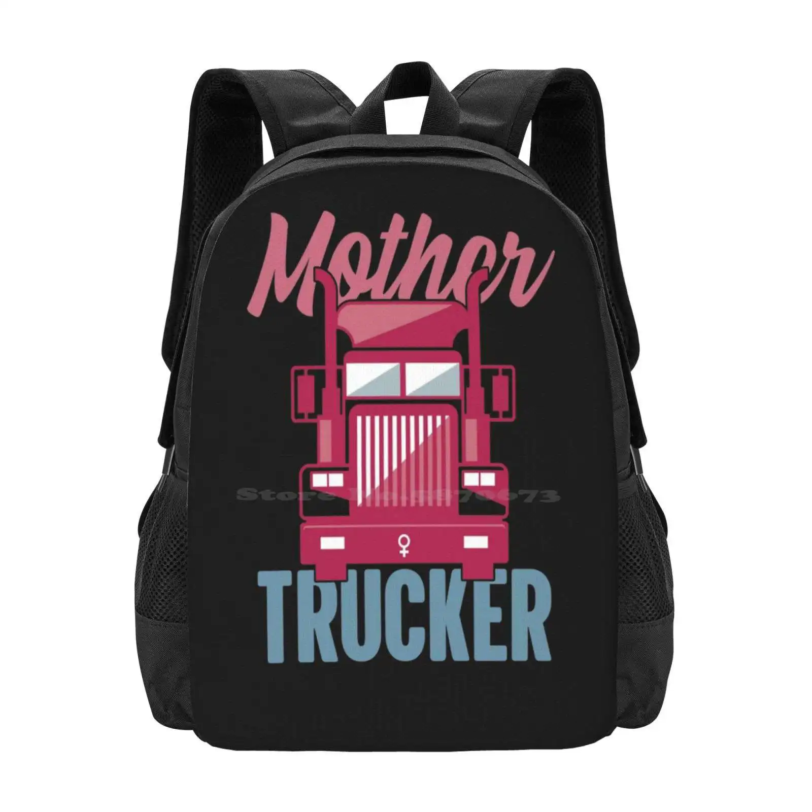 Mother Trucker | Female Truck Driver Hot Sale Schoolbag Backpack Fashion Bags Mother Trucker Hauling Tractor Trailers Lady