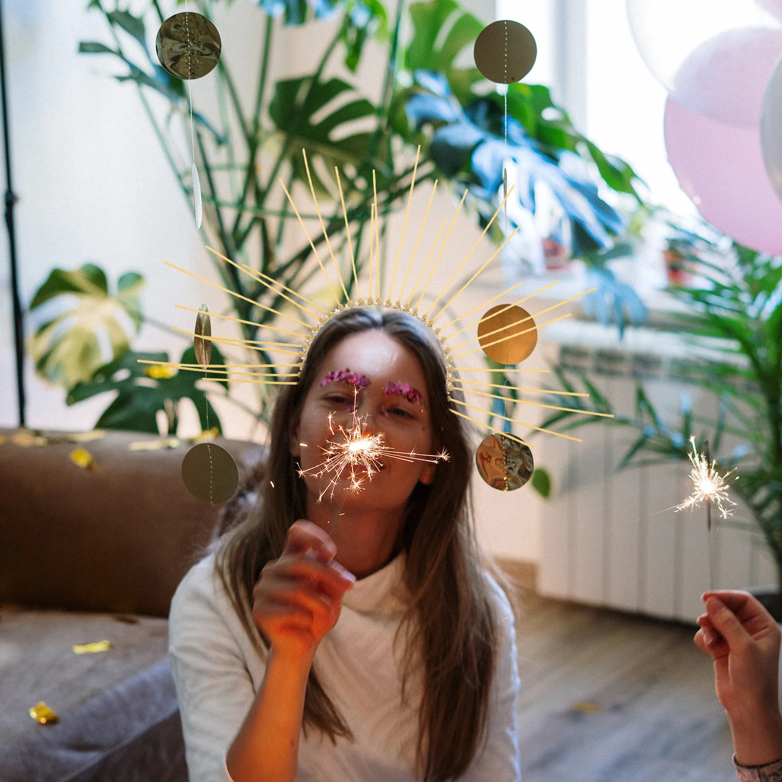 

Золотой обруч для волос, металлическая повязка на голову богини, вечерние реквизит для косплея, декоративный аксессуар на Хэллоуин, повязка на голову с цепочкой, костюм