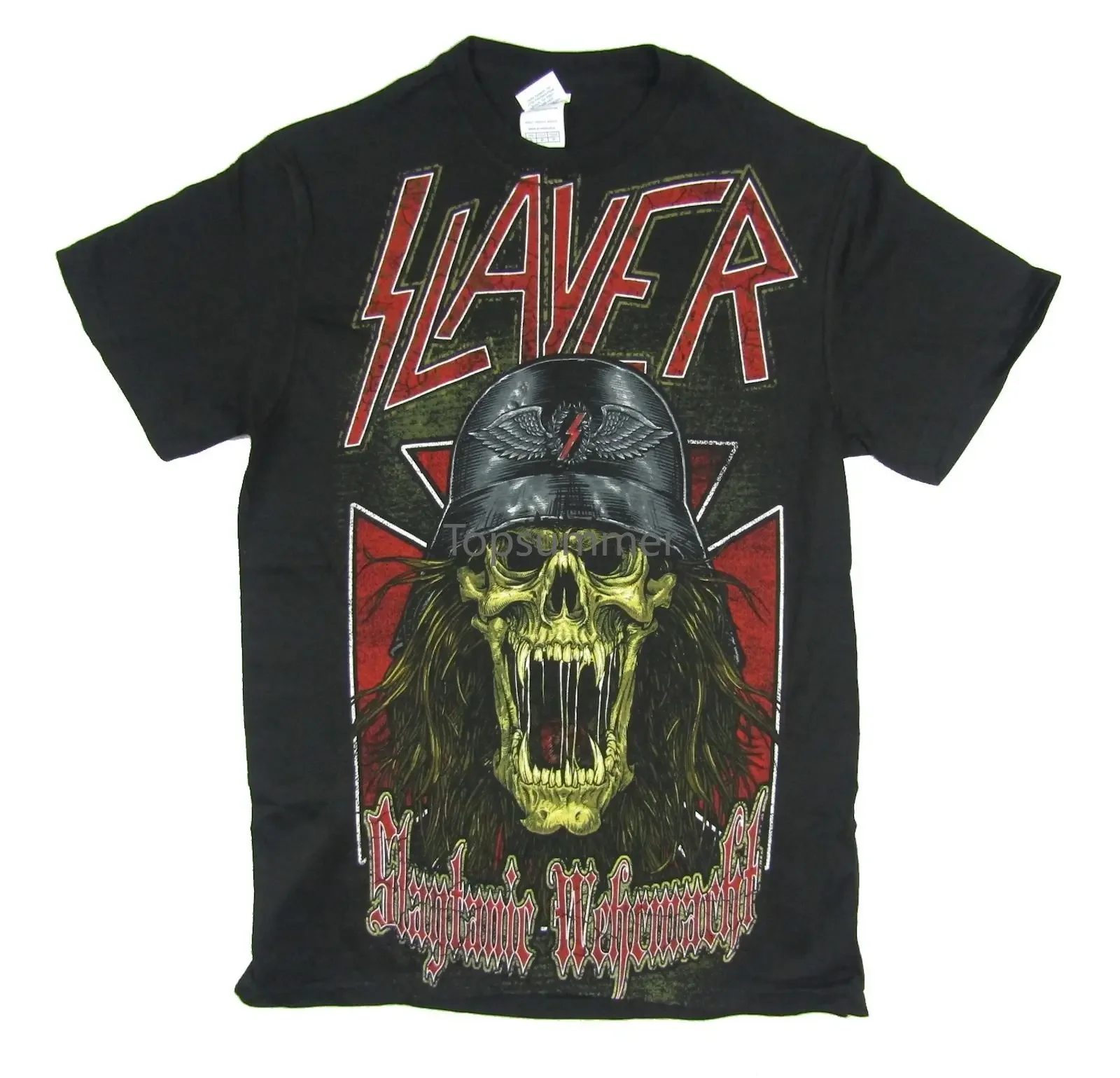 Slayer Slaytanic Wehrmacht Skull Black T Shirt New Band Merch Rude Top Tee Round Neck