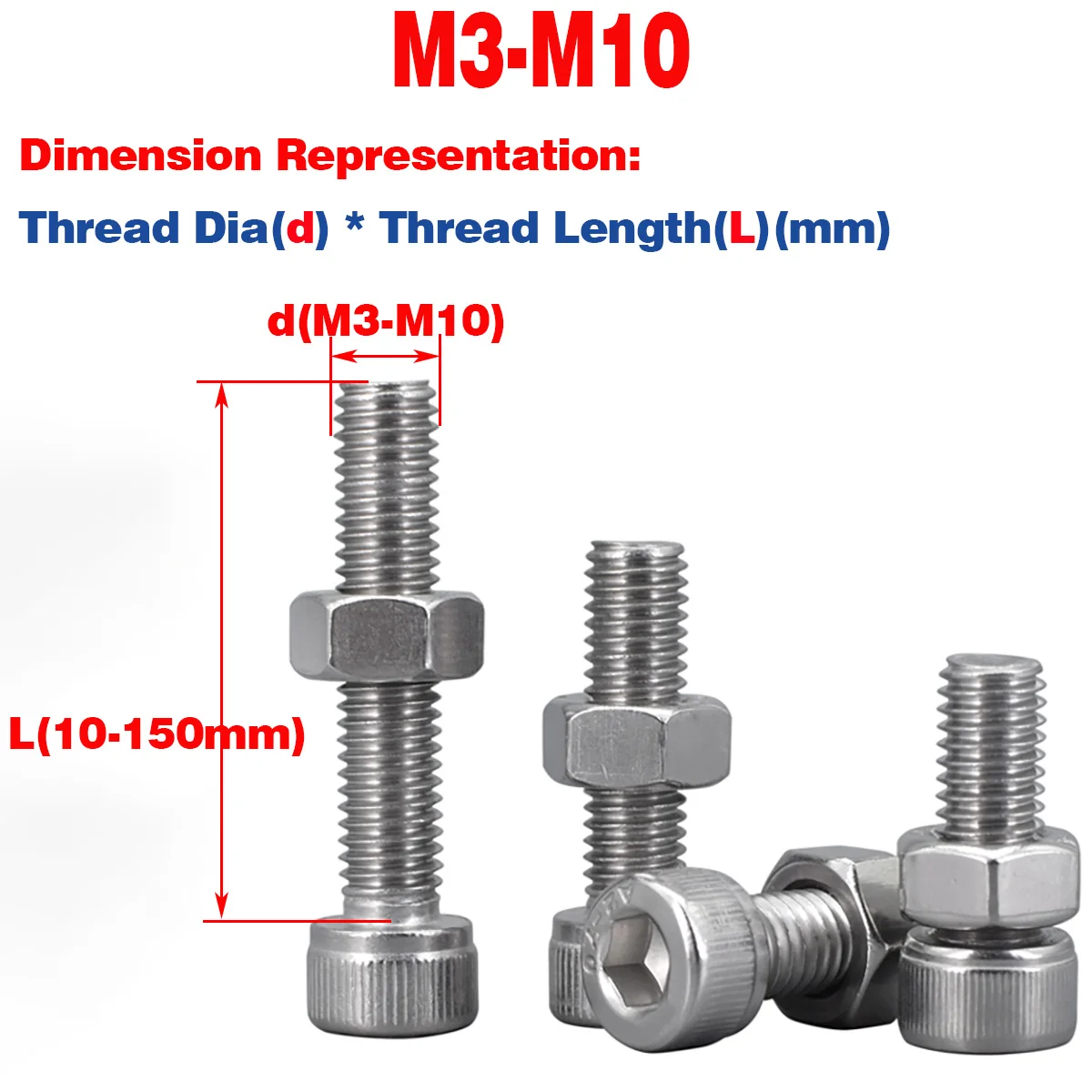 

304 SS Hex Socket / Cylindrical Head / Cup Head / Bolt Nut Combination