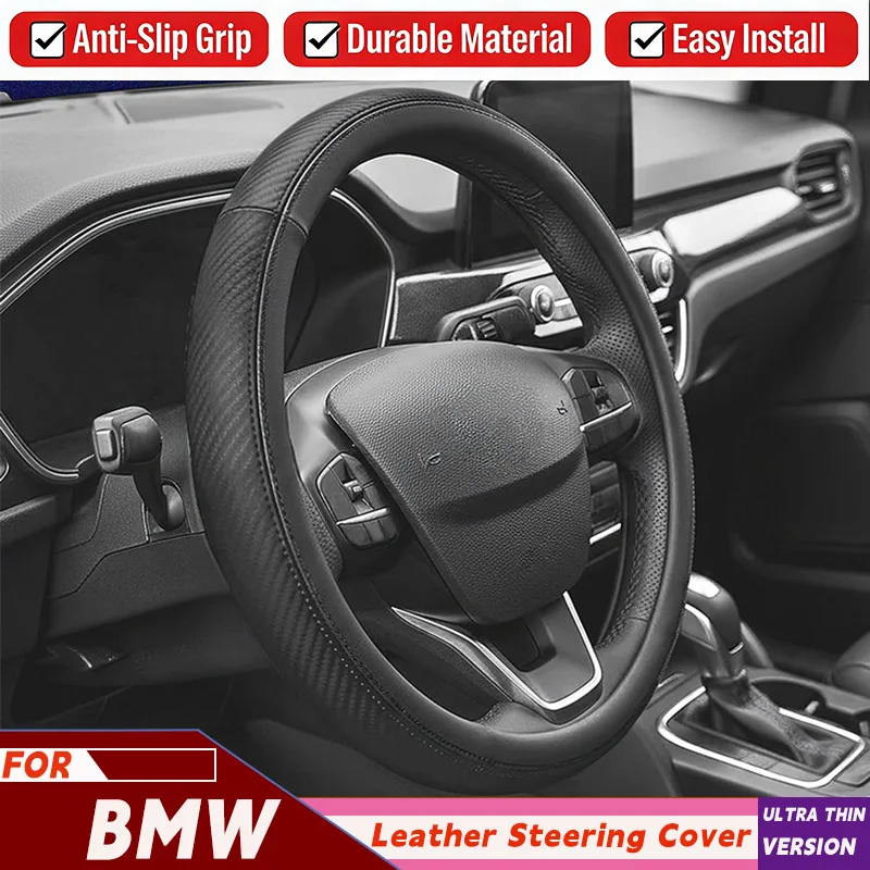

Carbon Fibre Leather Car Steering Wheel Cover 38cm For BMW X1 X2 X3 X4 E84 F84 F39 E83 F25 G01 F97 F26 G02 F98 Auto Accessories