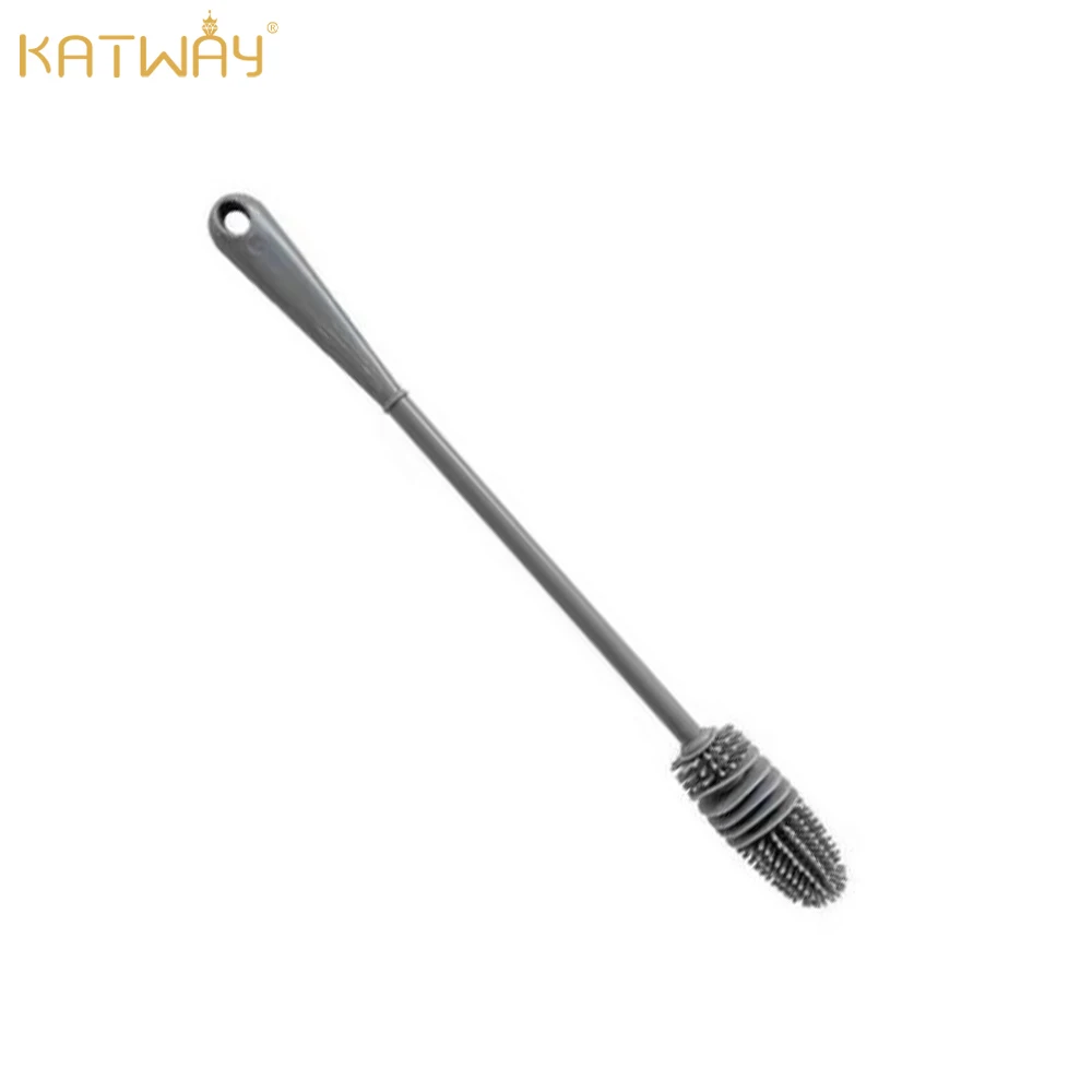 

KATWAY Long Handle Silicone Milk Cup Scrubber Glass Cleaner Kitchen Cleaning Tool Drink Bottle Cleaning Brush HH-AA517