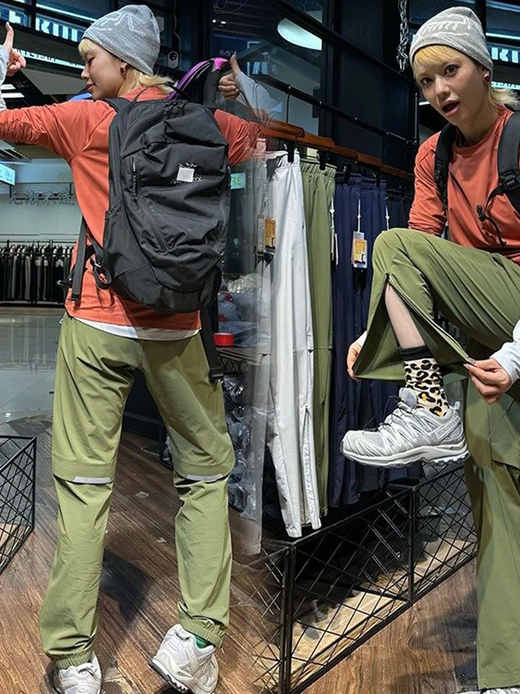 

Военные спортивные брюки Ice Skin Cool Quick Dry для бега на открытом воздухе, мужские и женские, летние, с боковой молнией, повседневные брюки-кэжуал