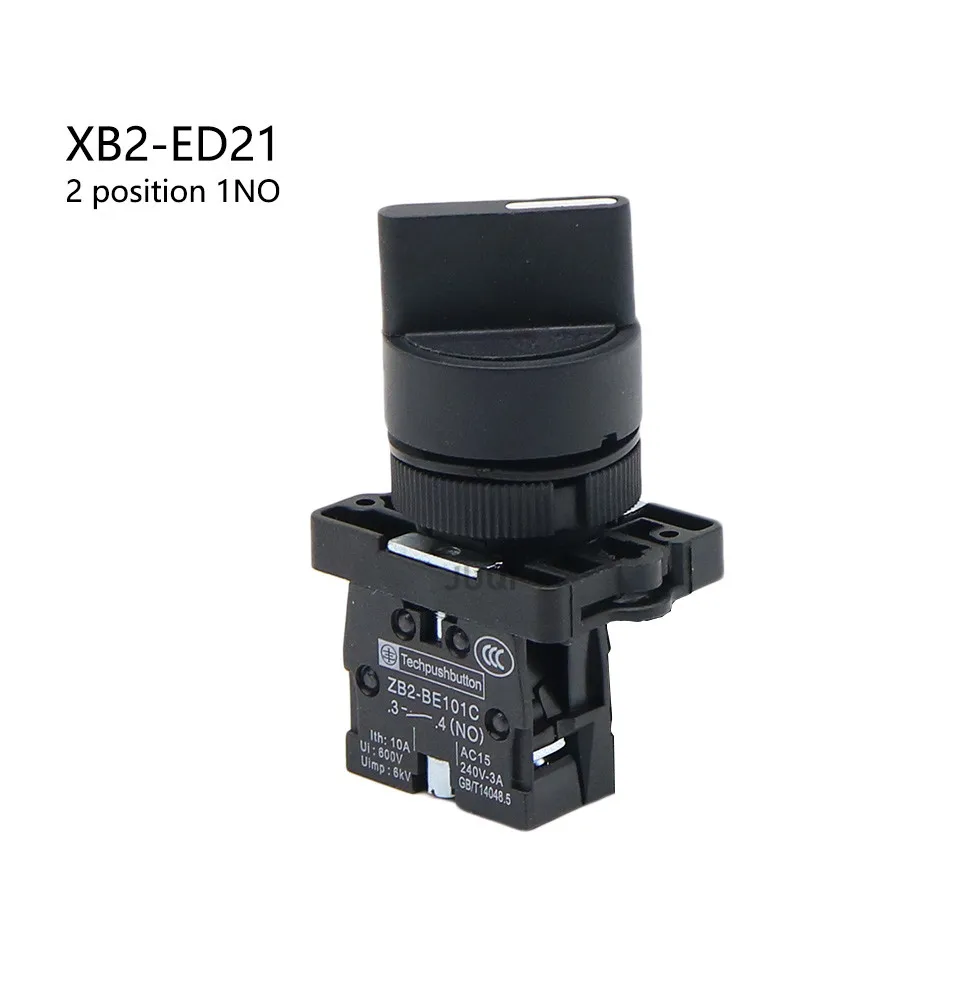 22mm XB2-ED21/XB2-ED33 Knob switch  2/3 Positions Latching Self-Locking Selector Knob Switch 10A/600V Rotary switch