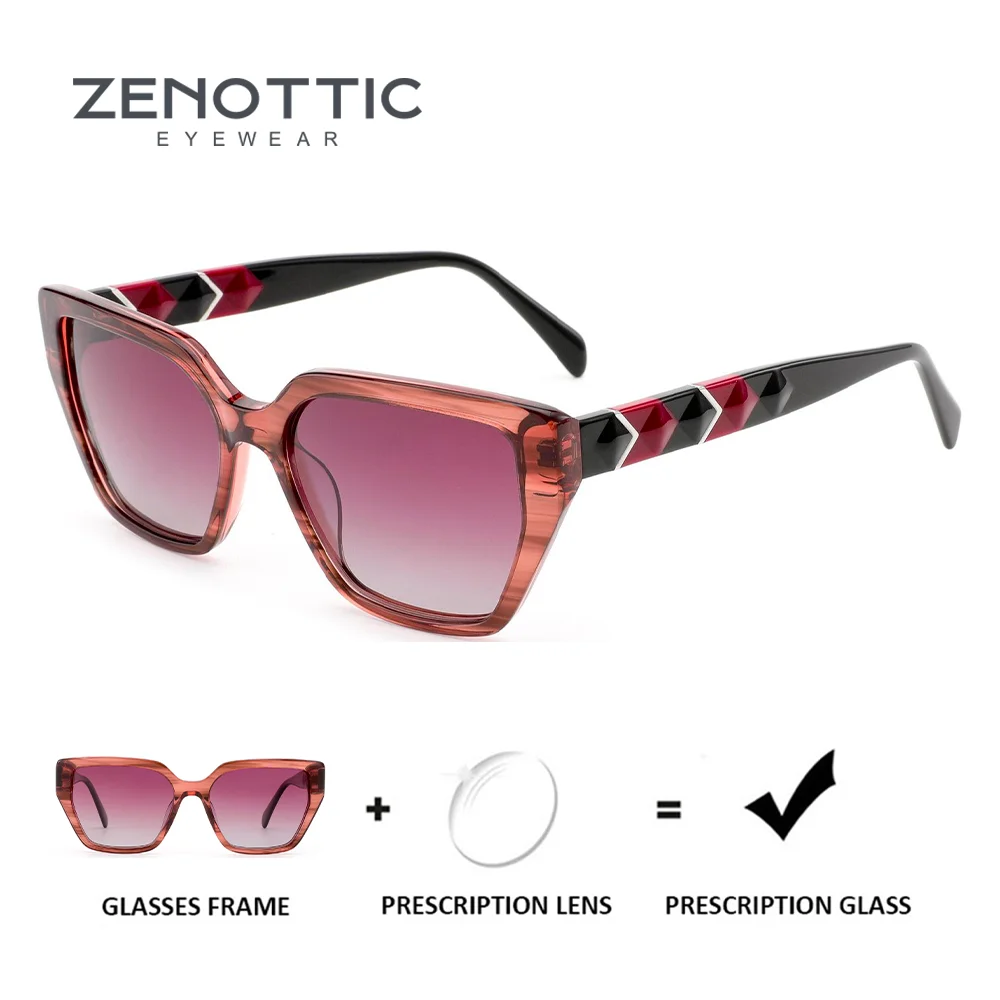 

ZENOTTIC Popular Polarized Prescription Sunglasses For Women Stylish Butterfly Uv400 Protection Progressive Corrective Sun Glass