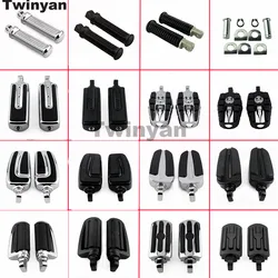 Male Mount Motorcycle Rubber Footrest Footpegs Floorboard For Harley Iron XL 883 1200 Street 750 Touring Custom Dyna FLD Softail