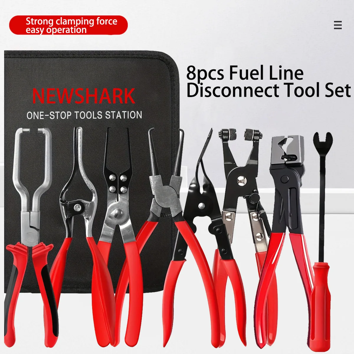 

8pcs Fuel Line Disconnect Tool Set –Fuel Line/Hose Clamp/Removal Pliers, Electrical Disconnect/Push Pin Tools,Filter Caliper