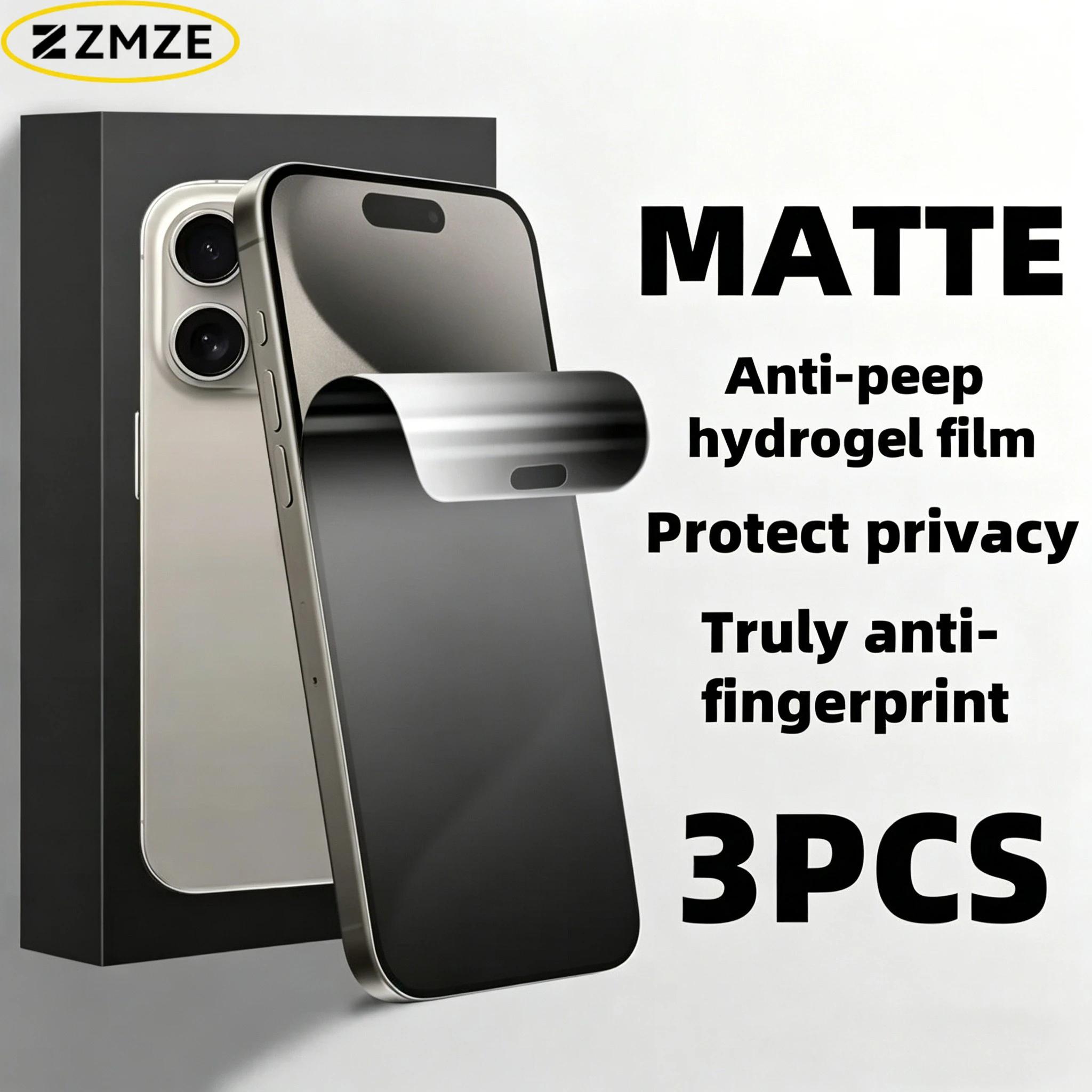 3er-Pack Mattierte Anti-Spionage Hydrogel-Folie für iPhone Air 17 16 Pro Max Anti-Fingerabdruck für iPhone 17E 16 15 14 13 12 Anti-Spy-Folie