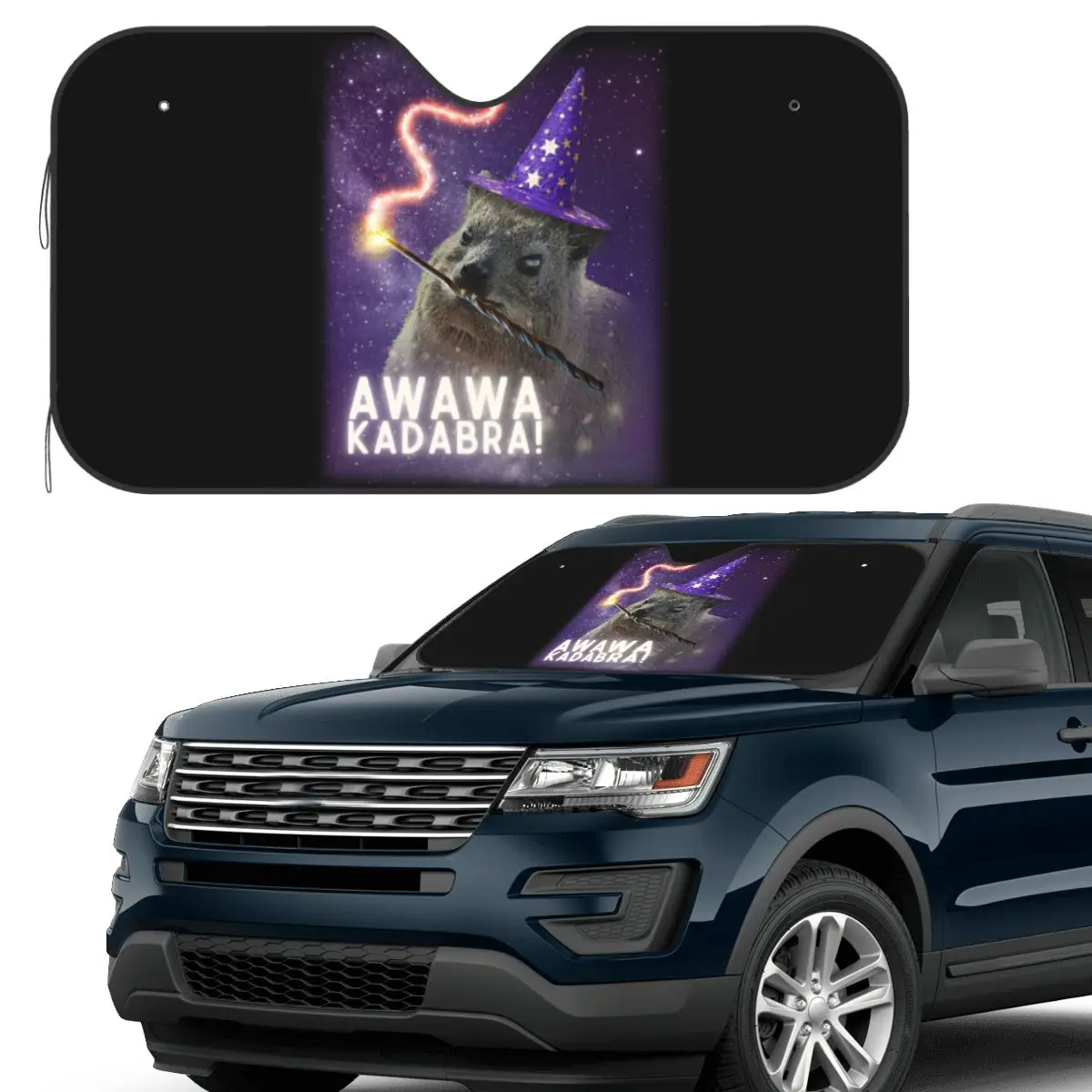 

Awawa Kadabra Rock Hyrax Wizard Sunshade Windscreen Car Front Windshield Window Sun Visor Accessories Covers