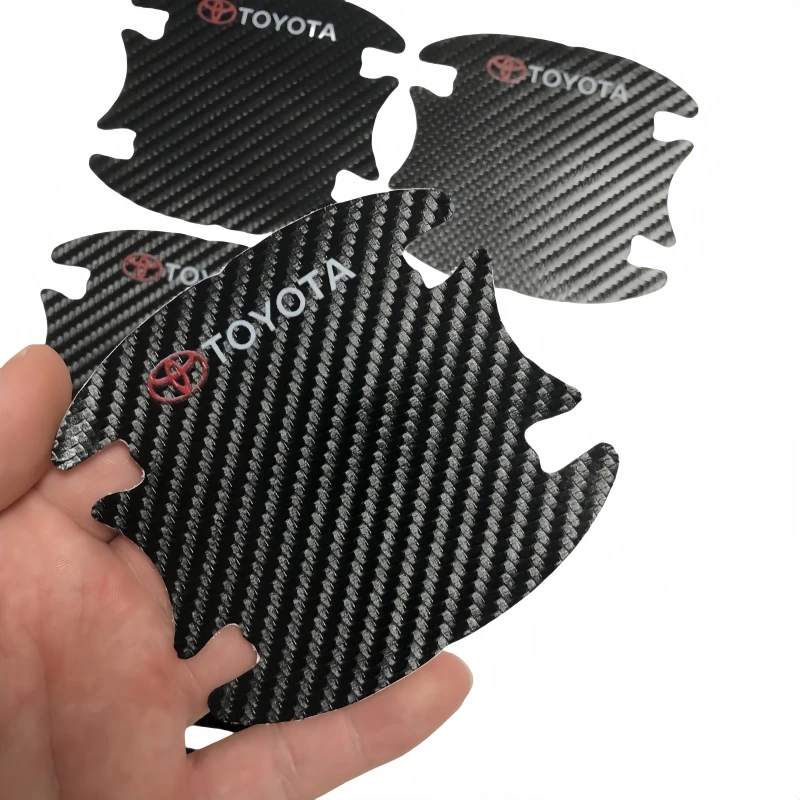 Car Door Bowl Anti-scratch Sticker Carbon Fiber Door Bowl Handle Protection Stickers Paint Surface Film For Toyota Decals