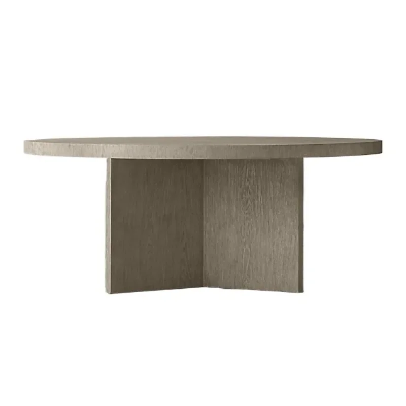 

American rural solid wood round dining table, French style, retro small apartment all solid wood household dining table