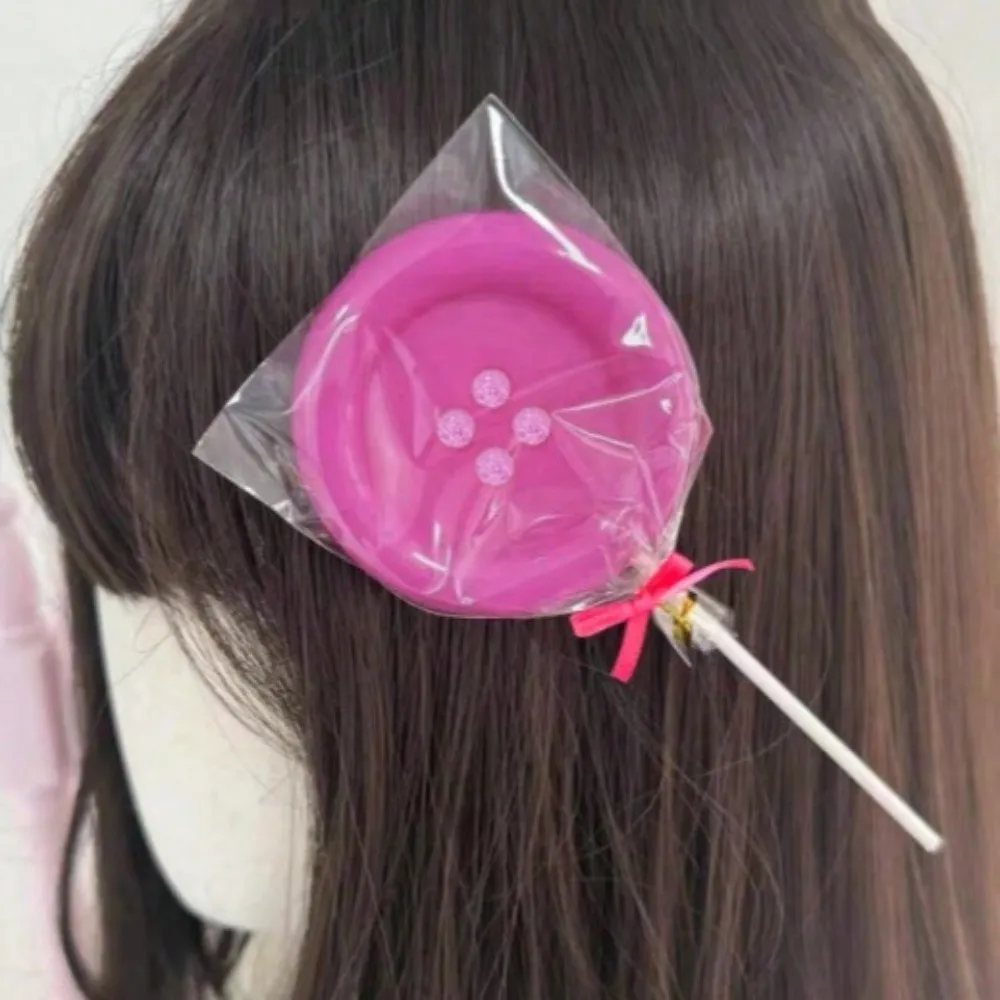 Creative Large Button-Shaped Hair Clips Cute Harajuku Sweetheart Style Side Clips Dopamine Exaggerated