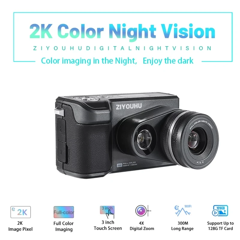 New Mate 2K Full Color Night Vision Recorder Touch Screen Digital Video Camera 4X Zoom WIFI for Security Hunting Observation